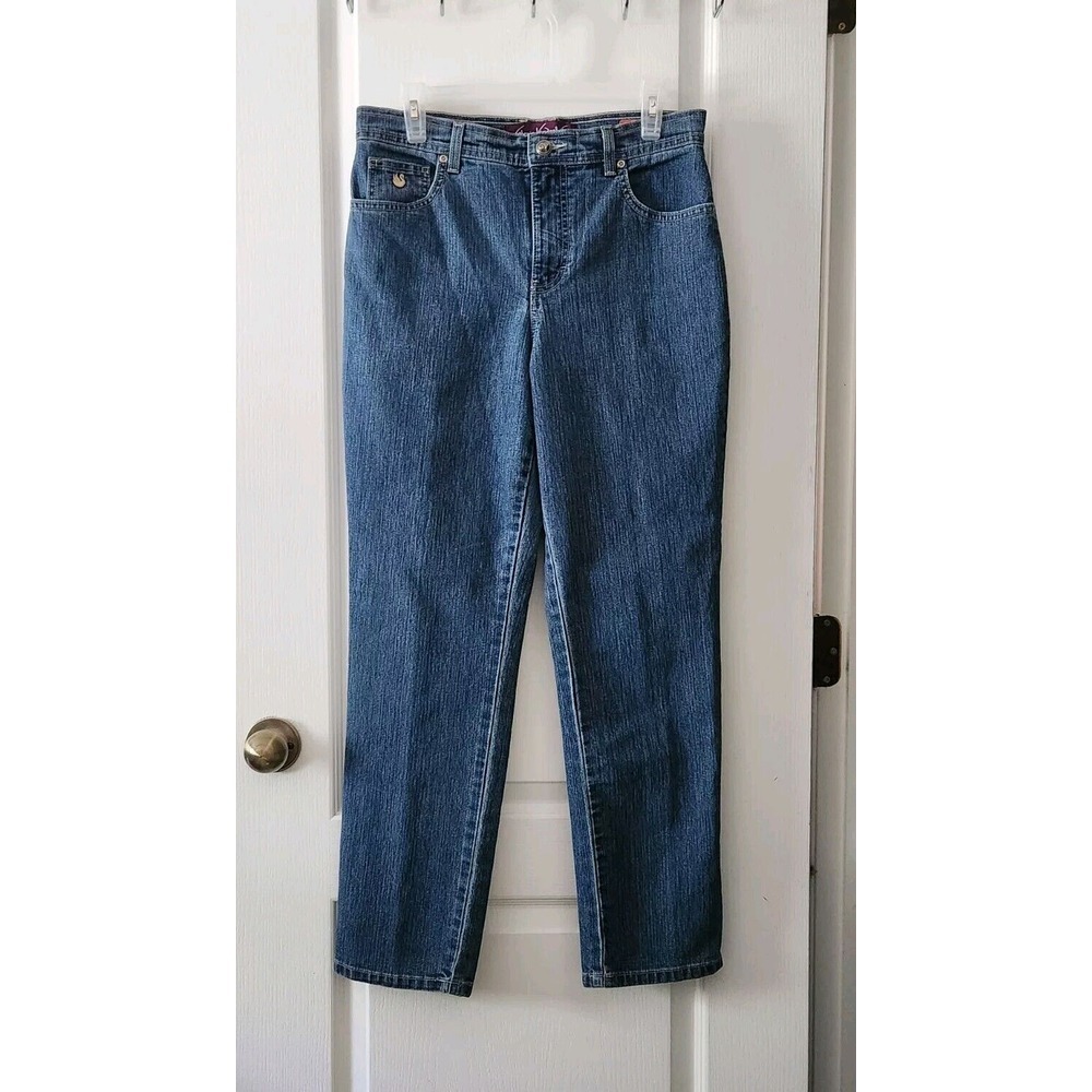 Gloria Vanderbilt Amanda Womens Straight Leg High-Rise Jeans Pants Blue 10 Short